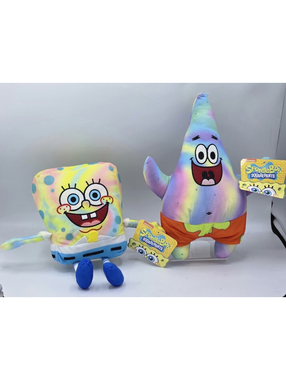 SpongeBob & Patrick Plushies Tie Die Nickelodeon Lot Of 2 With Tags